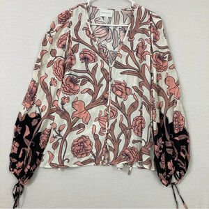 Alice McCall Floral V neck Ultra Soft Button Down size 2